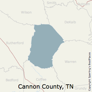 county cannon tennessee tn map